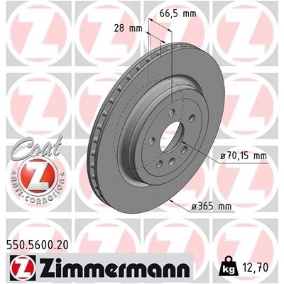 ZIMMERMANN Brzdový kotúč 550.5600.20