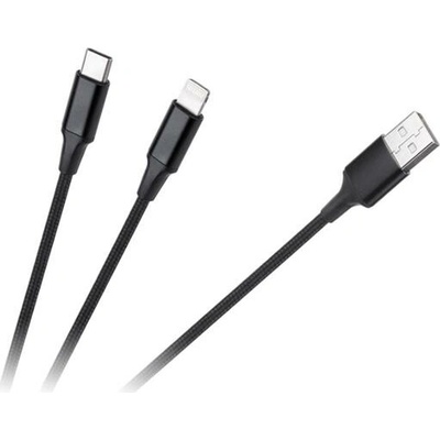 Cabletech KPO3944 USB - USB-C/Lightning, 1m, černý