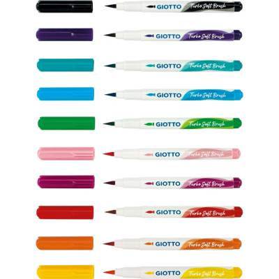 Štětcové fixy GIOTTO Turbo Soft Brush - 10 ks