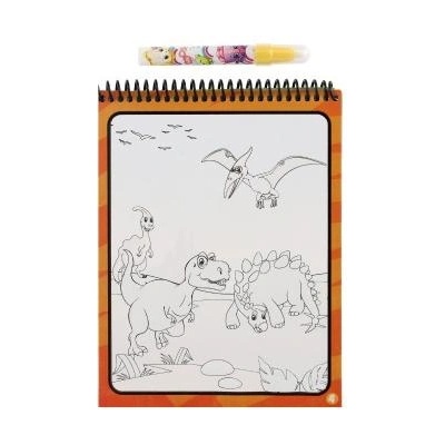 Teddies Магическо рисуване с вода/блок с молив динозаври, 4 листа