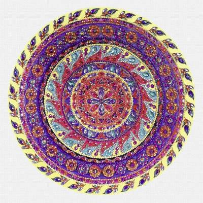 URSUS Diamond Art Painting umělecká sada - Mandala fialovožlutá
