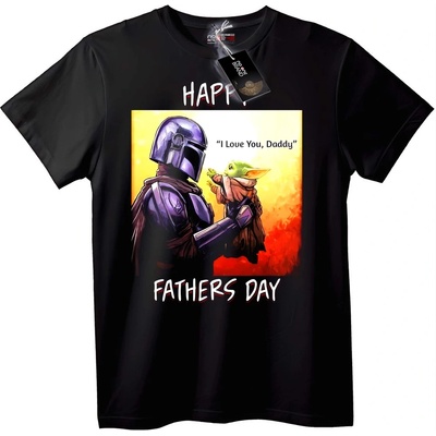 NOONEBRAND Тениска Ден на Бащата Mandalorian - 2XL, Black