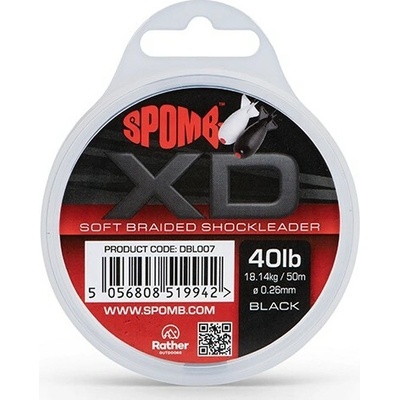 Spomb Splietaná Šnúra XD Braided Shockleader Black 50 m 18,14 kg 40 lb