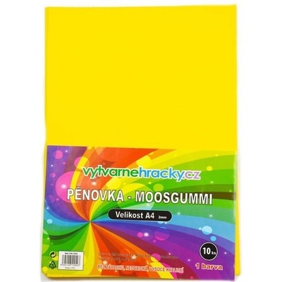 Pěnovka A4, tl. ca 2mm - žlutá, 10ks