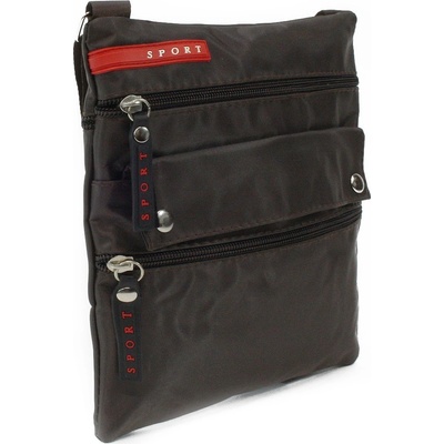 Tmavě hnědá menší pánská crossbody taška Reed