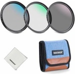 NEEWER 72 mm UV/CPL/ND lens filter set, UV protection + circular polarizing filter + gray filter (ND8) camera lens filter set with multi-coated optical glass, slim frame and storage box - 10106146