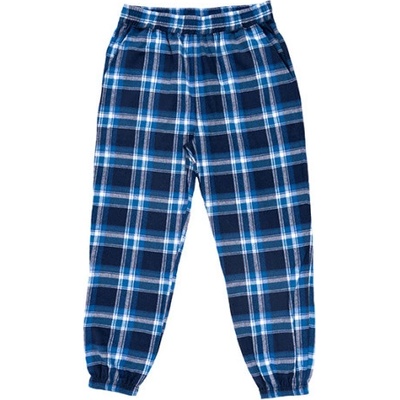 Burnside pánské flanelové kalhoty BU8810 Blue White -Checked