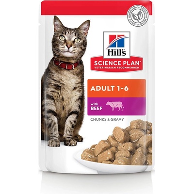 Hill's Science Plan kapsičky pro dospělé kočky hovězí 48 x 85 g