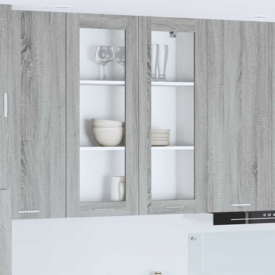 vidaXL Висящ шкаф Сив Сонома 80 x 31 x 100 см Инженерна дървесина (884399)