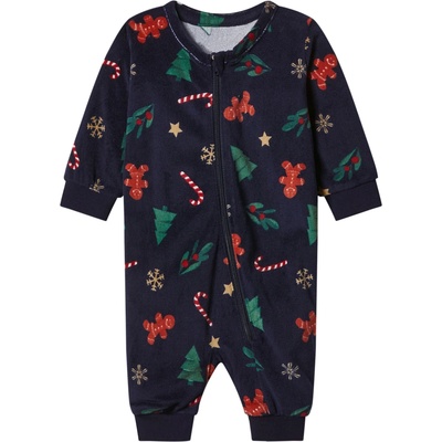 Lupilu Dětský vánoční velurový overal na spaní modrá – Zboží Dáma