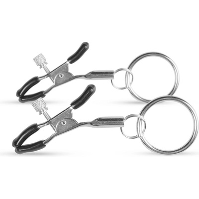 EASYTOYS fetish collection Метални щипки за зърна с пръстен