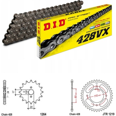 D.I.D Řetězová sada Honda CB 125 F 21-24