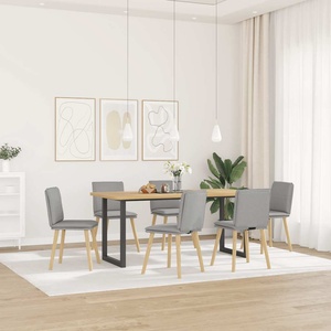vidaXL Трапезни столове, 6 бр, облачно сиви, текстил (3315634)