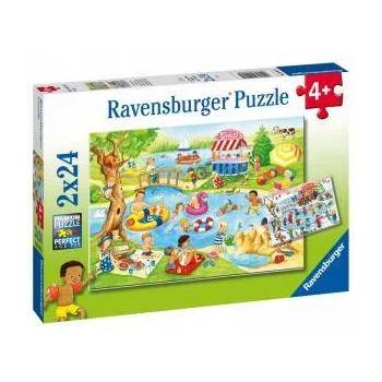 Ravensburger Пъзел Ravensburger 2х24 части - Забавление при езерото, 7005057