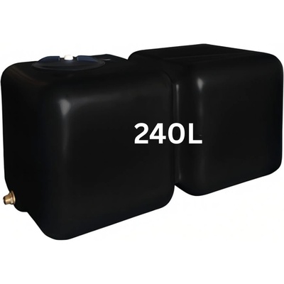 HydroMoby Резервоар за питейна вода HydroMoby AQUA S12, хоризонтален 240 л (черен) (AQUA S12-BLACK-240)