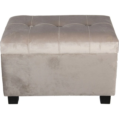 Clayre & Eef Šedá zamatová podnožka Grey 50 * 34 * 33 cm