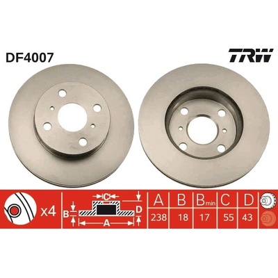 Brzdový kotúč TRW DF4007