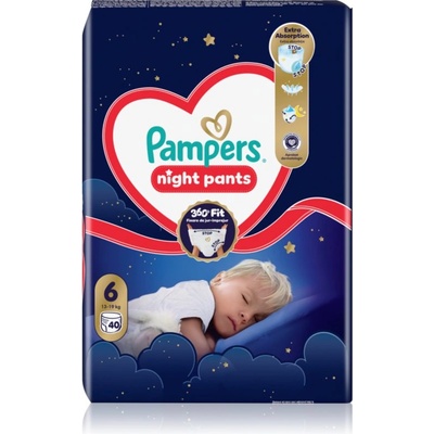 Pampers Night Pants Size 6 еднократни пелени гащички за нощ 40 бр