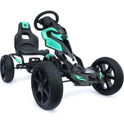 Go-kart Velká šlapací motokára Scout EVA kola TYRKYSOVÁ