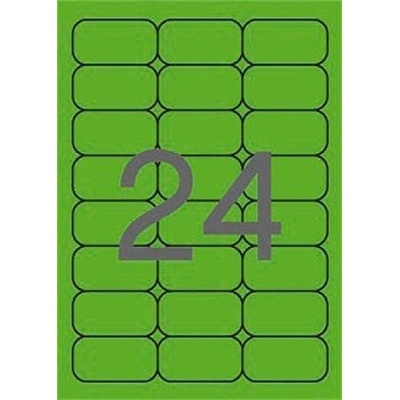 Apli Etiketa fluorescentní zelená 64 x 33,9 mm zaoblené rohy 480 ks APLI 02873 balení 20 ks 14479