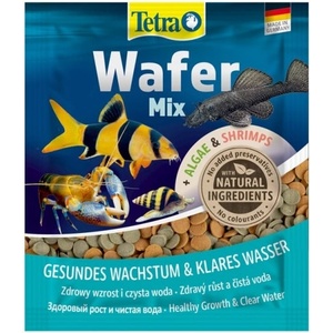 TETRA TetraWafer Mix (ТетраУифър Микс) е основна храна за всички месоядни и растителноядни дънни рибки и ракообразни