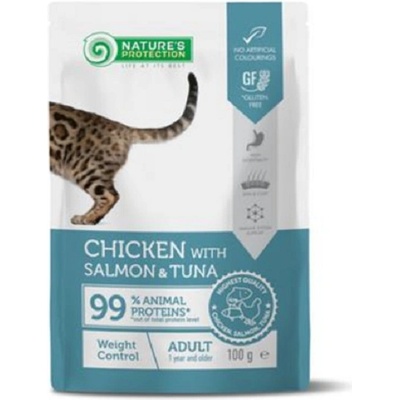 Nature's Protection Cat Weight Control Chicken Salmon a Tuna 22 x 100 g