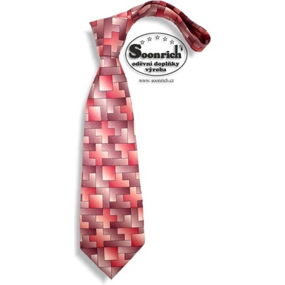 Soonrich kravata červená tetris kor057