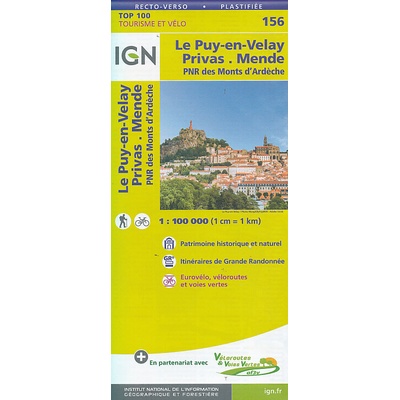 mapa Le Puy-en-Velay, Privas, Mende, PNR des Monts d´Ardeche 1:
