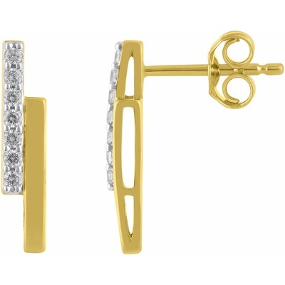 Eppi Zlaté náušnice s diamantmi Key E49534