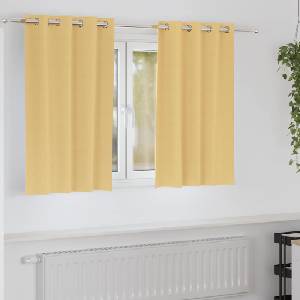 Pure Line Home Плътни завеси в цвят охра с метални халки, 2 бр. , 140 x 140 см