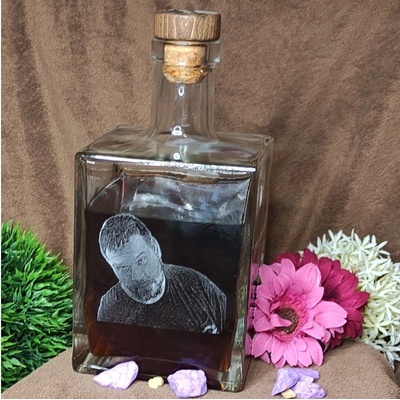 JWD Gravírování lahví, láhev s vlastní fotkou na alkohol., whiskey. 17cm Varianta: 2 strany – Zboží Dáma