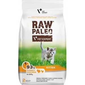 VetExpert Raw Paleo Kitten Turkey Chicken - пълноценна и балансирана храна за котенца от отбиване до 1-годишна възраст, пуешко и пилешко месо, 6 кг, Vet Expert - Полша