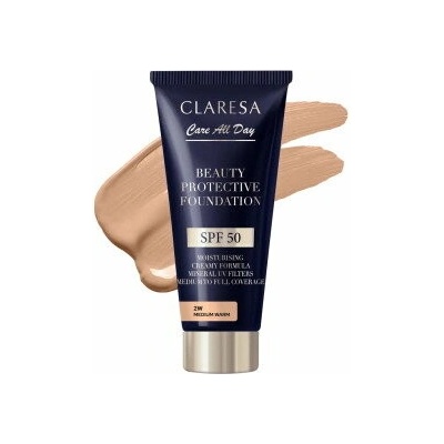 Claresa Beauty Protective Foundation SPF50 hydratačný make-up medium warm 2W 30 ml