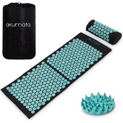Akumata Long akupresurní podložka s polštářem černá a mátová černá a mátová