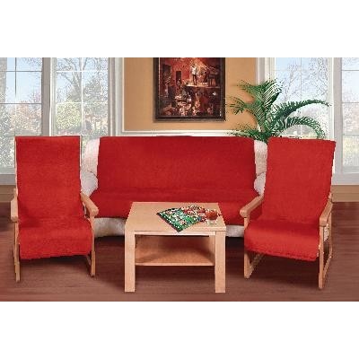 Bellatex Souprava Korall micro 3+1+1 Červená 150x200, 2ks 65x150 cm
