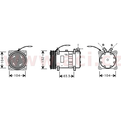 kompresor klimatizace univerzální SANDEN SD7H15 - 8018 řemenice 132 mm A2 12V vertikální o-kroužek