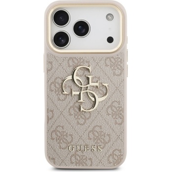 Image 1 of GUESS Гръб Guess PU Leather 4G Metal Logo Gold Frame MagSafe Case за iPhone 17 Pro - Розов