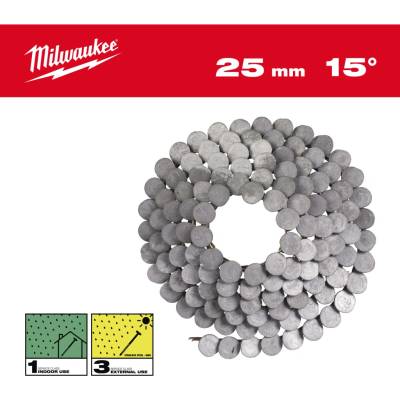 MILWAUKEE Hřebíky 15° prstencové 3,05x25 mm /RS/HDG-2160 4932499321