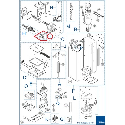 SPAMG087A00A zostava prevodov pre M-BAR