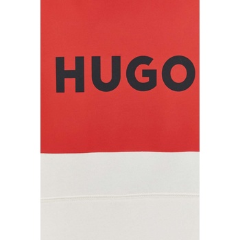 HUGO BOSS Памучен суичър hugo в бежово с качулка принт 50473168 (50473168)
