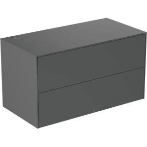 Ideal Standard Atelier Conca стенен шкаф за монтаж в матов антрацит с 2 чекмеджета и плот 100 см (T4323Y2)