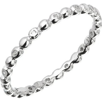 Evolution Group Pavona Minimalistický stříbrný prsten se zirkony 15005.1 crystal