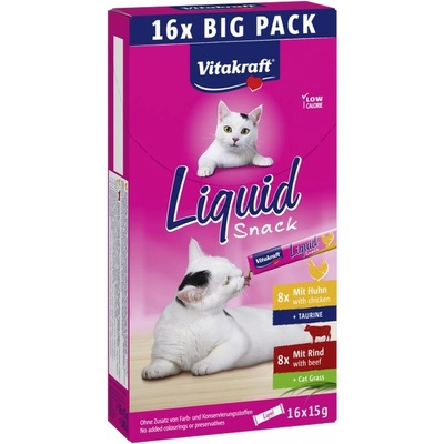 Vitakraft Cat Liquid Snack multipack kura a hovädzie 16 x 15 g 240 g