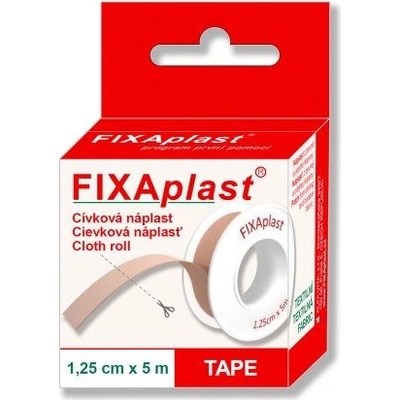 ALFA VITA, s.r.o. FIXAplast Cievková náplasť 1,25cm x 5m textilná, 1 ks