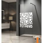 Inter Ceramic ПАРАВАН СТАЦИОНАРЕН РОЙС 113B/90 90x200см 8мм РИСУВАНО СТЪКЛО (113B/90 BLACK PROFIL)