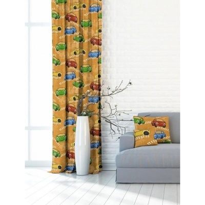 Výpredaj Dekoračné látky, Blackout Autá, žlto-oranžový150 cm 150 x 160 cm