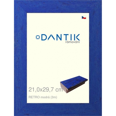 DANTIK rámeček 21x29,7 | RETRO modrá (Sklo Čiré) – Zboží Živě
