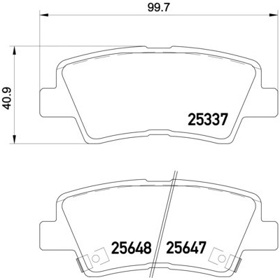 BREMBO Sada brzdových platničiek kotúčovej brzdy P30054
