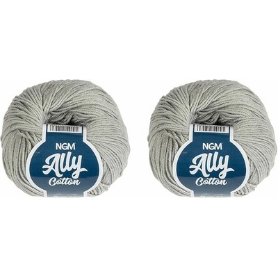 SET 2ks - Příze ALLY cotton Šedá BX14054 - 50g / 140 m