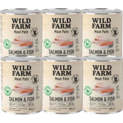 Wild Farm Pate Losos a ryba 6 x 800 g